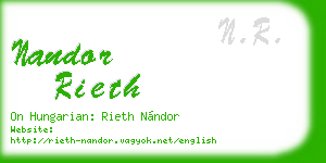 nandor rieth business card